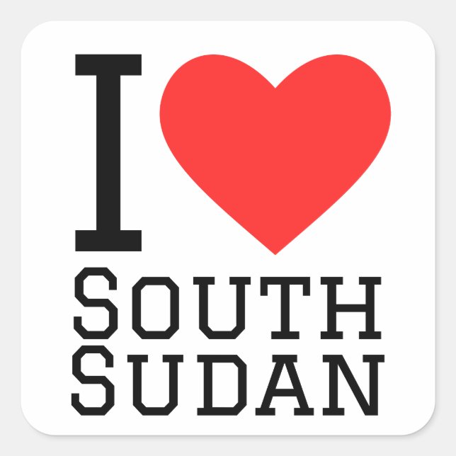 I love south sudan square sticker (Front)