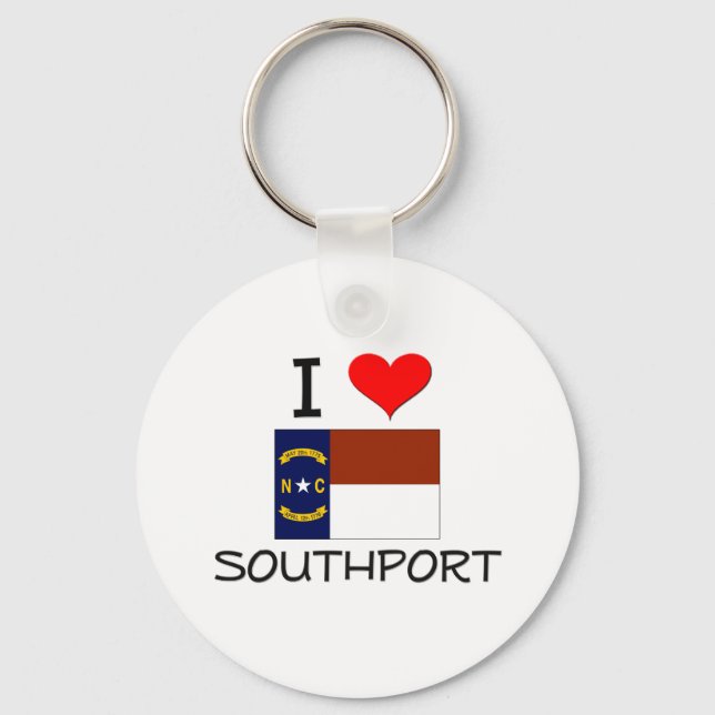 I Love Southport North Carolina Key Ring (Front)