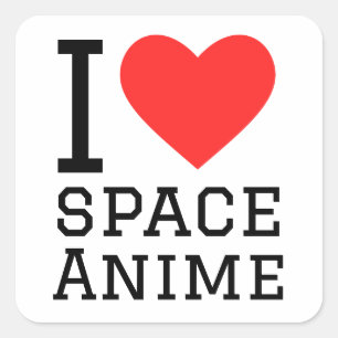 I love space anime square sticker