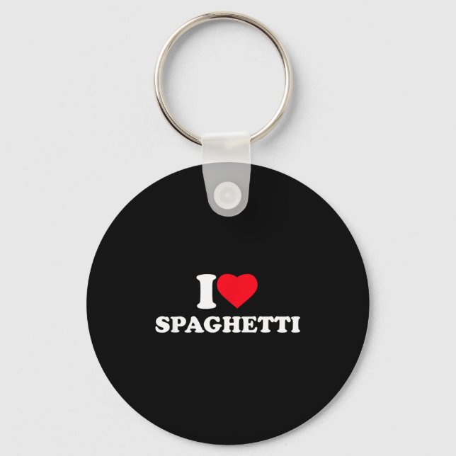 I Love Spaghetti I Heart Spaghetti Lover Food Past Key Ring (Front)
