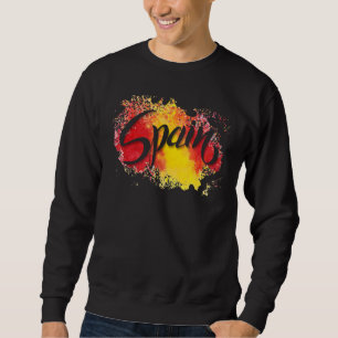 I Love Spain Flag Illustration Art Barcelona Madri Sweatshirt