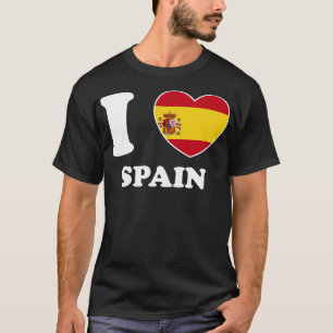 I Love Spain Heart Flag Women Men Kids Souvenir  T-Shirt