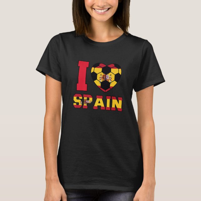 I Love Spain Women Men Kids Spanish Soccer Balls F T-Shirt (Front)