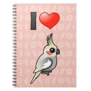 I Love Spangled Cockatiels Spiral Notebook