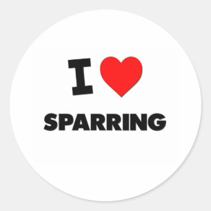 I love Sparring Classic Round Sticker