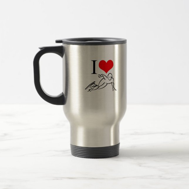 I Love Speed Skating Travel Mug (Left)
