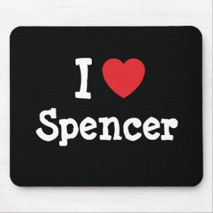 I love Spencer heart custom personalised Mouse Pad