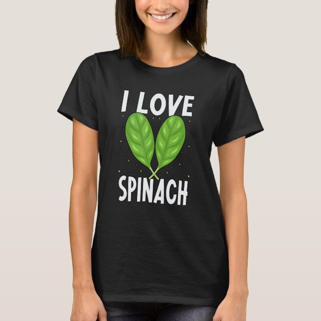 I Love Spinach Vegan T-Shirt (Front)