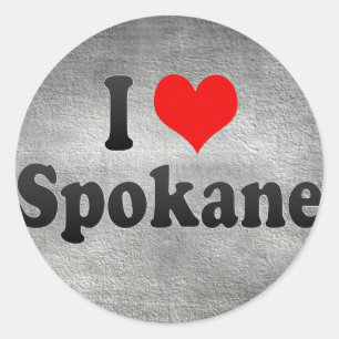 I Love Spokane, United States Classic Round Sticker