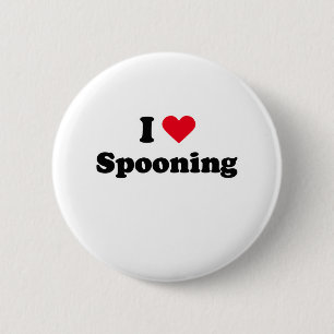 I love spooning 6 cm round badge
