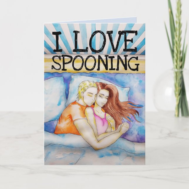 I LOVE SPOONING WITH YOU ROMANTIC CARD (Front)
