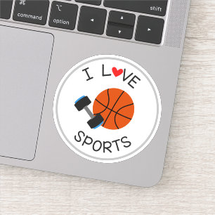 I Love Sports School Die Cut Sticker Decal
