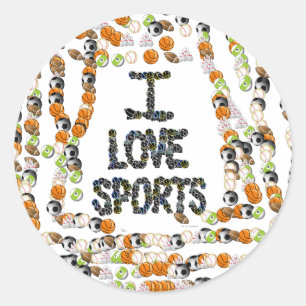 I Love Sports Sticker