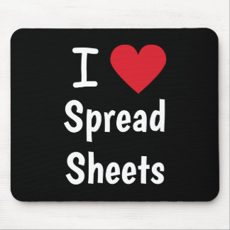 I Love Spreadsheets Classic Black and Red Gift Mouse Pad