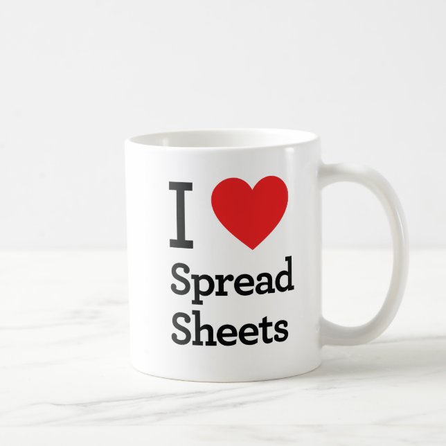 I Love Spreadsheets Coffee Mug (Right)