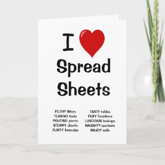 I Love Spreadsheets Greetings Card - Add a Caption