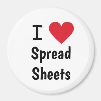 I Love Spreadsheets Magnet Office Gift Idea