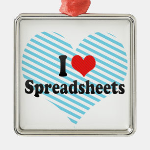 I Love Spreadsheets Metal Tree Decoration