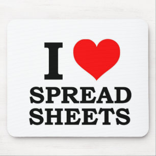 I Love Spreadsheets Mouse Pad