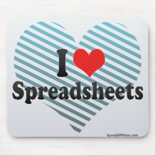 I Love Spreadsheets Mouse Pad