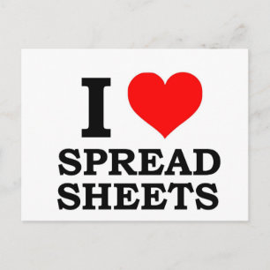 I Love Spreadsheets Postcard