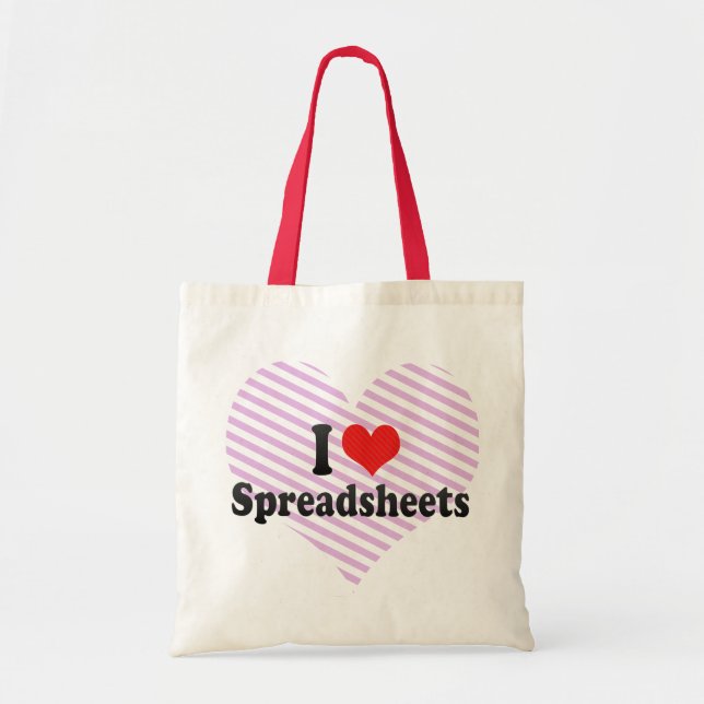 I Love Spreadsheets Tote Bag (Front)