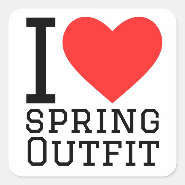 I love spring outfit square sticker (Front)