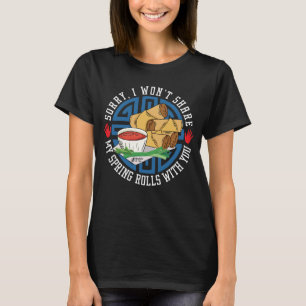 I Love Spring Rolls Women Black T-Shirt