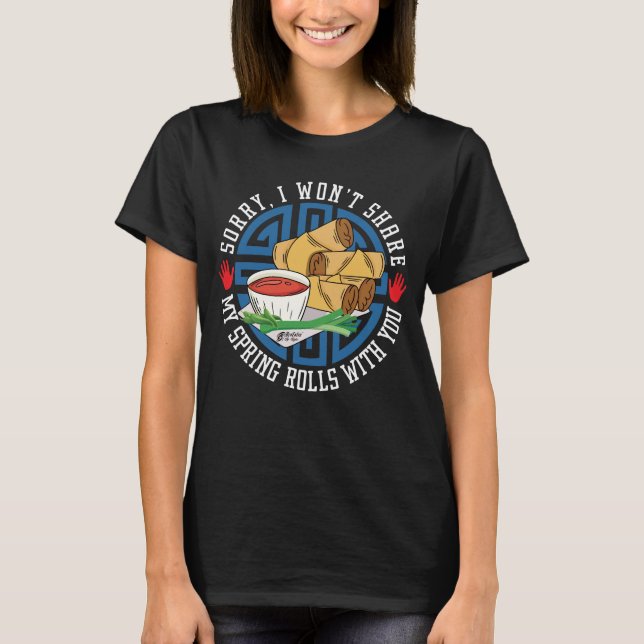 I Love Spring Rolls Women Black T-Shirt (Front)