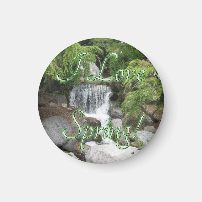 "I Love Spring" Waterfall Magnet (Front)