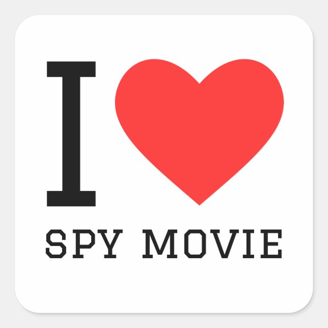 I love spy movies square sticker (Front)