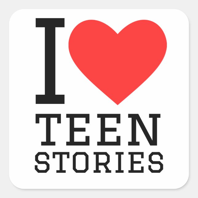 I love  square sticker (Front)