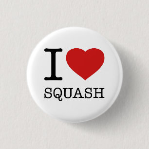 I LOVE SQUASH 3 CM ROUND BADGE