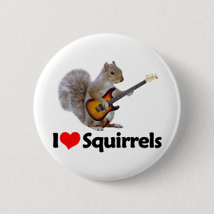 I Love Squirrels 6 Cm Round Badge