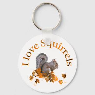 I Love Squirrels Key Ring