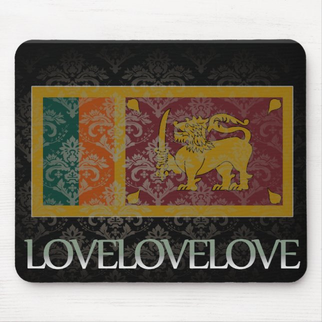 I love Sri Lanka Cool Mouse Pad (Front)
