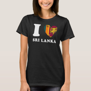 I Love Sri Lanka Heart Flag Sri Lanka T-Shirt