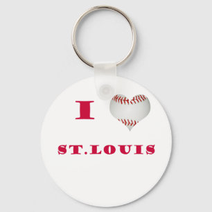 I Love St. Louis Baseball Key Ring