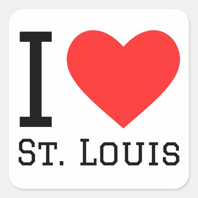 I love st. Louis Square Sticker (Front)