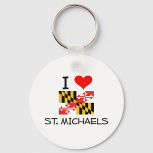 I Love St. Michaels Maryland Key Ring