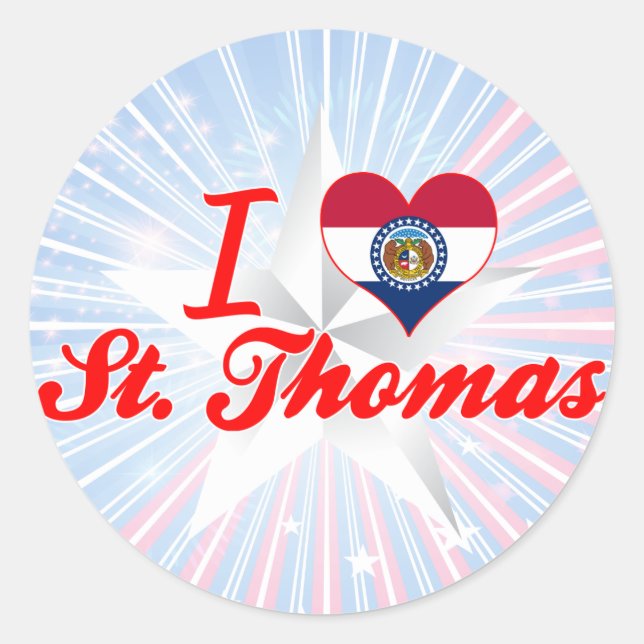 I Love St. Thomas, Missouri Classic Round Sticker (Front)