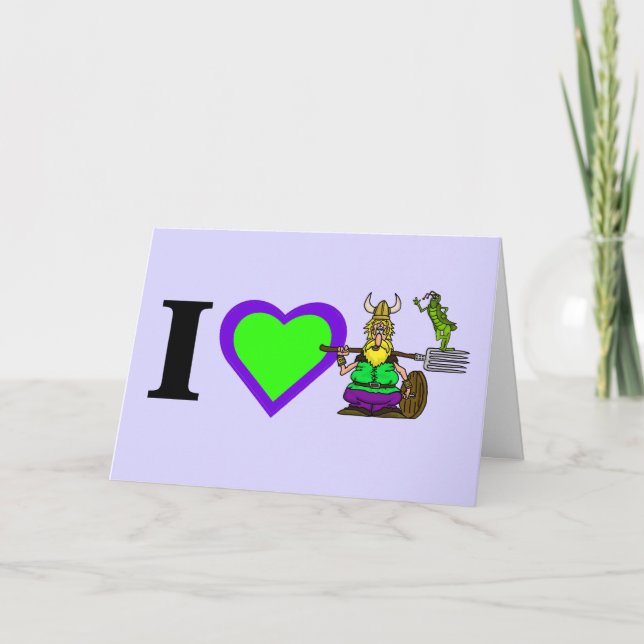 I Love St. Urho Customise Greeting Card (Front)