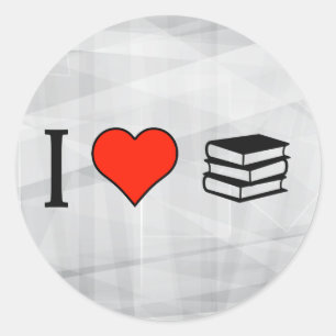 I Love Stack Of Books Classic Round Sticker
