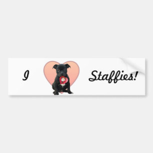 I Love Staffies bumper sticker