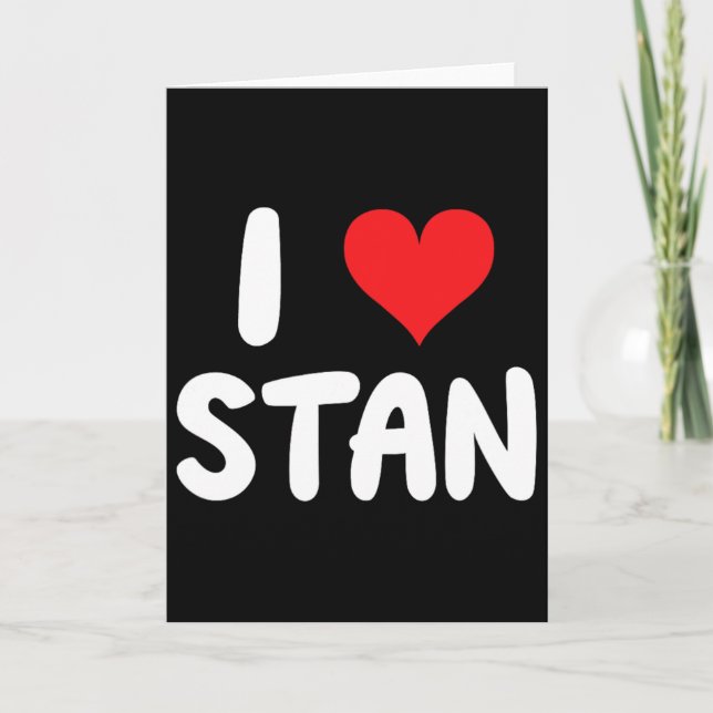 I Love Stan - Heart - Name  Card (Front)