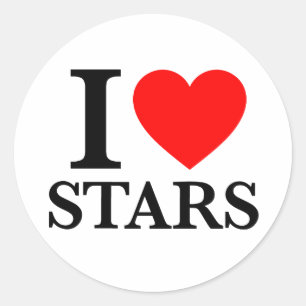 I Love Stars Classic Round Sticker