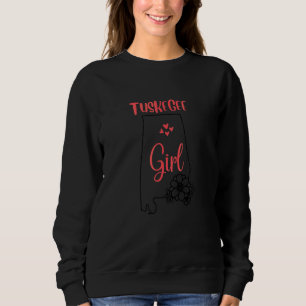 I Love State Of Alabama Flower Outline Tuskegee Ci Sweatshirt