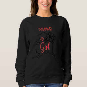I Love State Of Alaska Flower Outline Palmer City  Sweatshirt