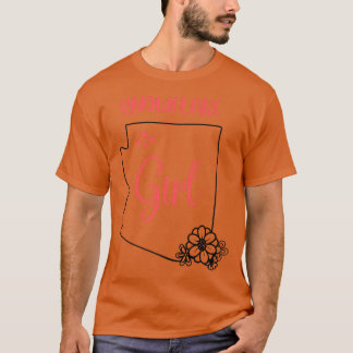 I Love State of Arizona Flower Outline Snowflake C T-Shirt