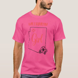 I Love State Of Arizona Flower Outline Williamson  T-Shirt